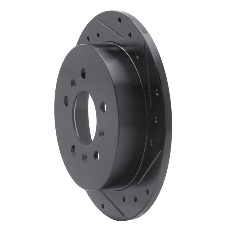 Buick LaCrosse Brake Rotor (1) - Rear Right - R1 Concepts - Drilled & Slotted - Black - `06-`10